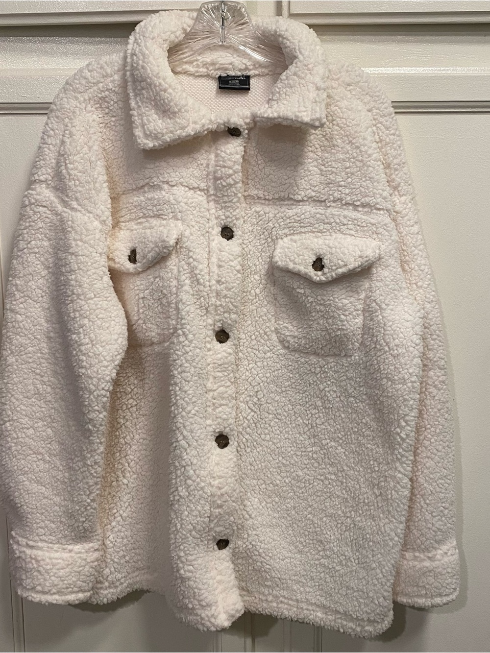 32 degrees white Sherpa fleece sweater Womens large